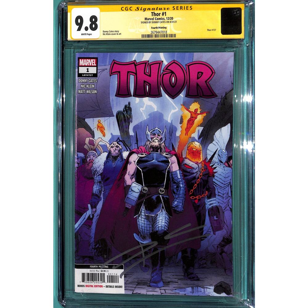Thor- # 1 - CGC 9.8 - Marvel - 2020 Donny Cates Signed 4th Printing